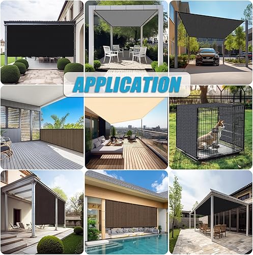 Miniatura 6 de Amagenix 90% paño para sombra solar con ojales, 6 x 10 pies, para pérgola de repuesto, para toldo, pantalla de privacidad para patio al aire libre,