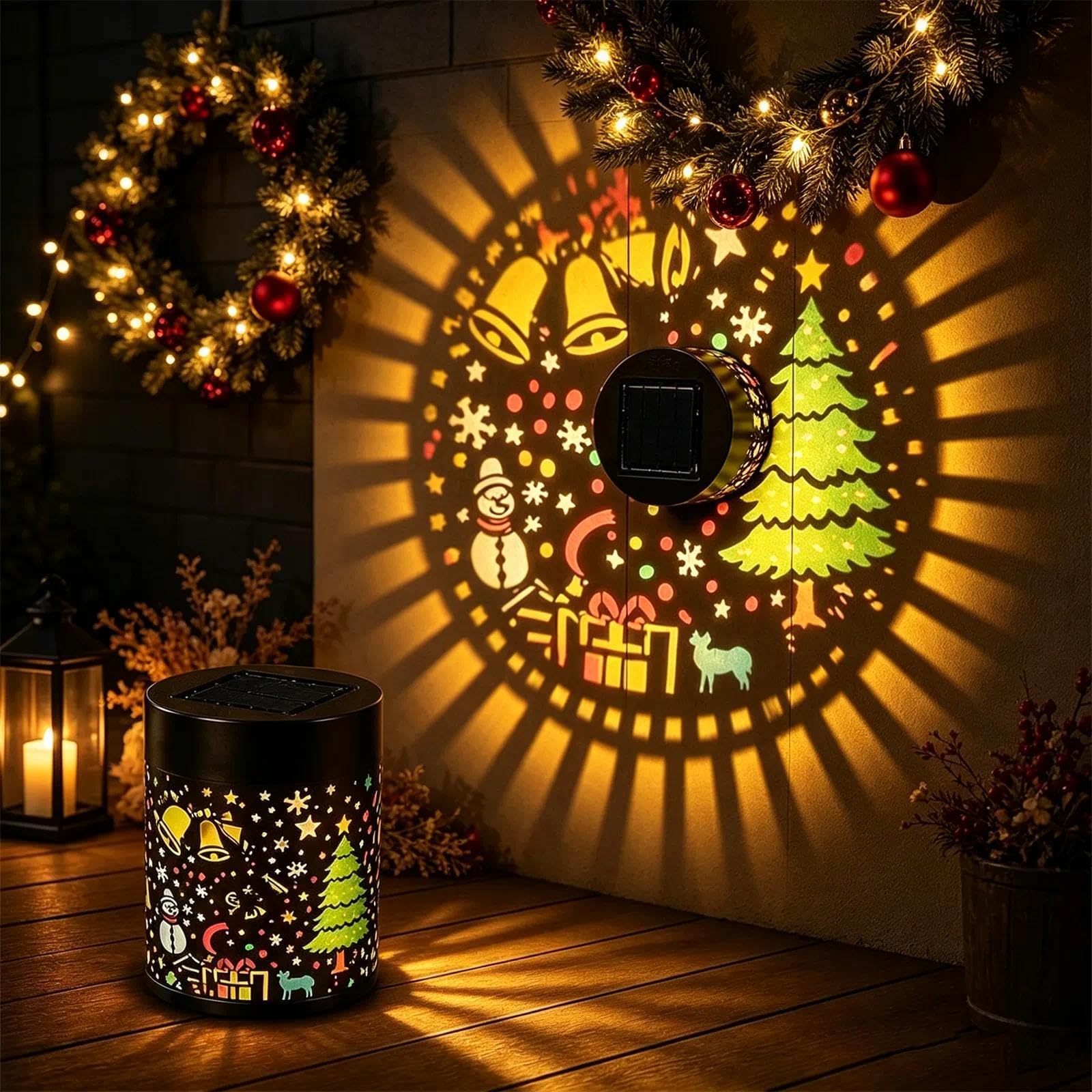 Christmas Solar Outdoor Decorative Wall Projection Light, Christmas Decor