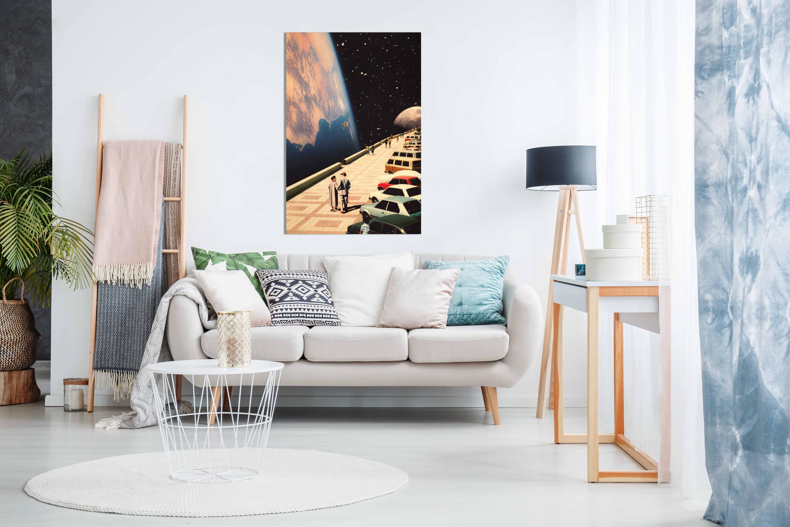 Kosmiczna promenada oprawiony wydruk na płótnie, obrazy na ściany domu, sypialni, salonu i łazienki, dekoracja 76 x 51 cm (30 x 20 cali)