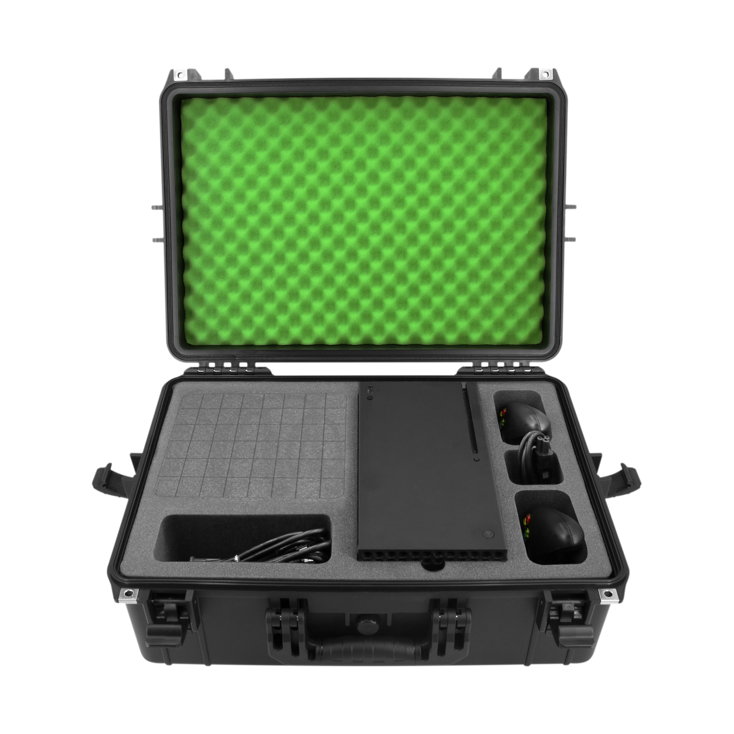 CASEMATIX Custodia da viaggio rigida compatibile con console Xbox Series X, controller, cuffie e altri accessori, custodia da trasporto impermeabile e indeformabile con interno in schiuma