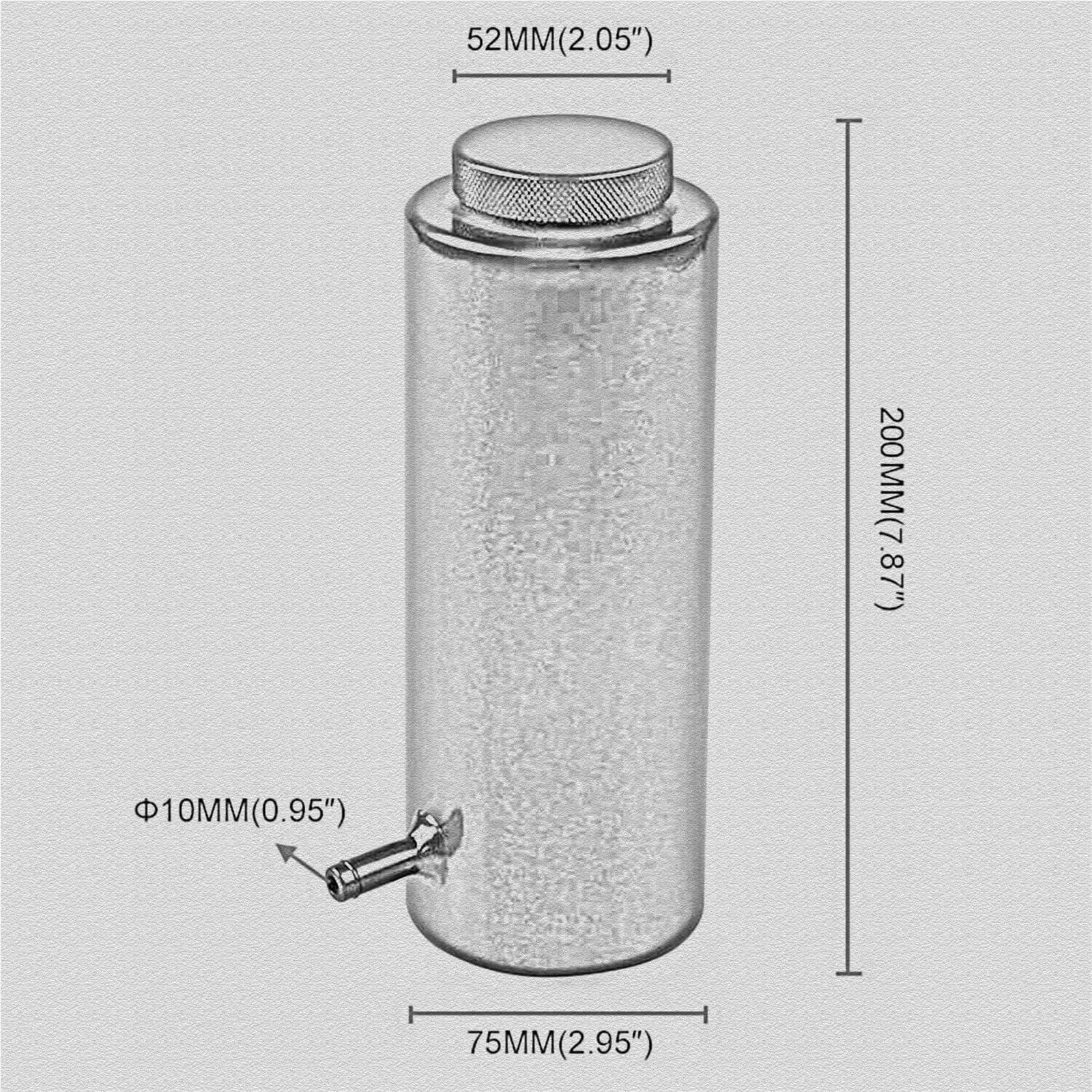 Zamiennik Wyrównawczego Chłodzącego dla 800 Ml Aluminiowy Samochodowy Zbiornik Chłodnicy Chłodnicy Zbiornik Wyrównawczy Płynu Chłodzącego Butelka Wychwytująca Nadmiar Płynu Chłodzącego(Silver)