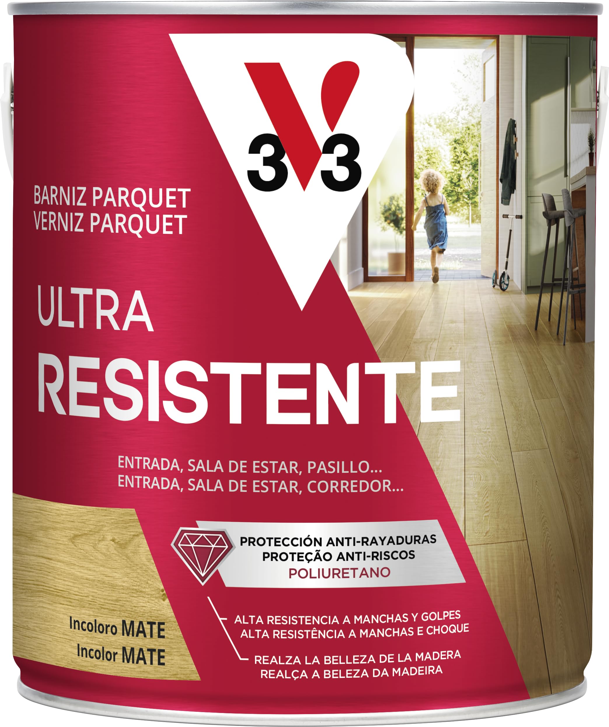 V33 Barniz Parquet Ultra Resistente Mate Incoloro 2,5L