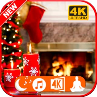4K Relaxing Xmas Fireplace & The Best Instrumental Christmas Music & Crackling Fire Sounds 🔥 UHD 1 Hours FOR FIRE TV NO ADS