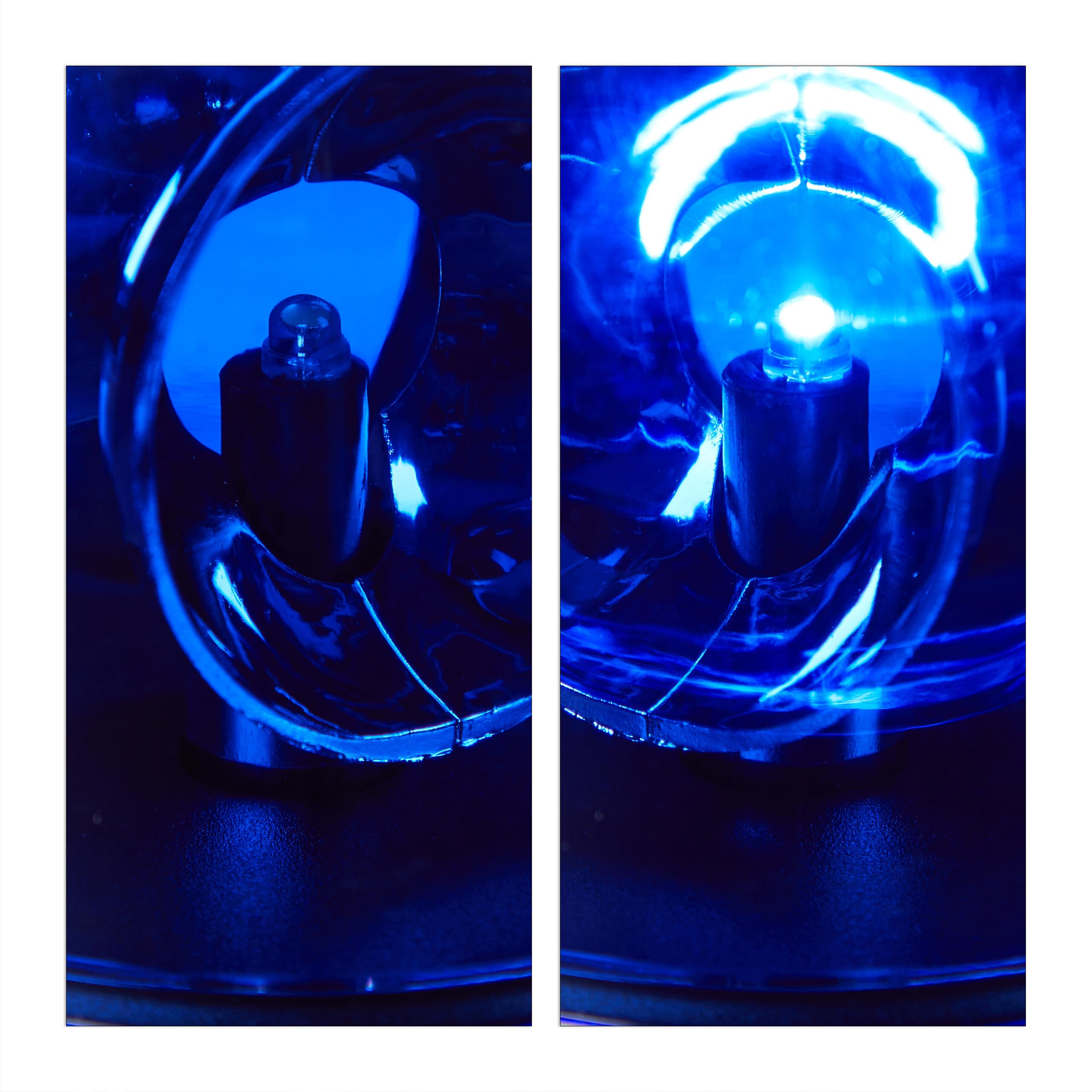 Relaxdays Niebieskie światło LED, zestaw 3 sztuk, lampa dookoła z obrotowym reflektorem, światło imprezowe, urodziny, zasilanie bateryjne, niebieskie, tworzywo sztuczne