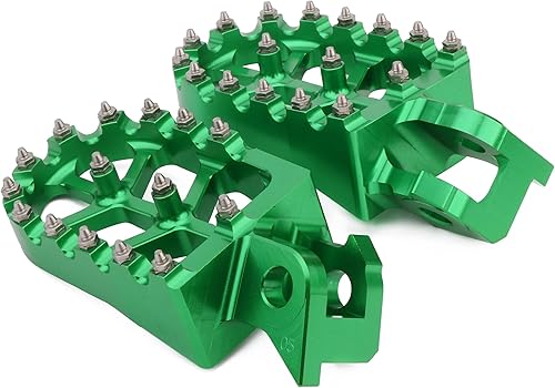 Miniatura 75 de AnXin Estriberas de motocicleta Estriberas para pedales de pie CNC para KLX 110 KLX110 2002-2023 KLX110L 2010-2023 KX60 1998-2003 Verde OEM
