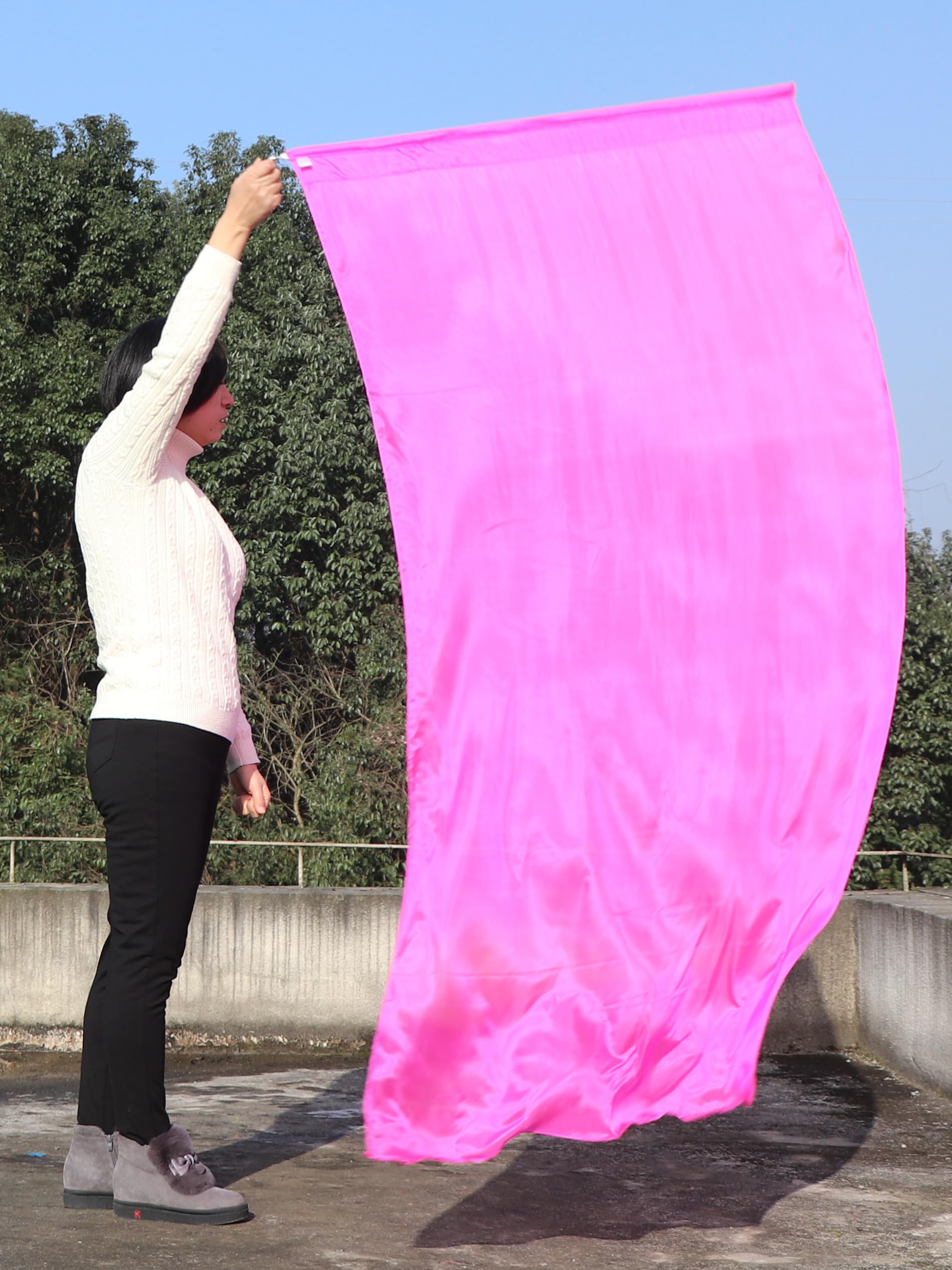 Bandiera Danza Winged Sirenny 174cm - Seta Dipinta A Mano, Per Poi E Flow Arts - Foto 2