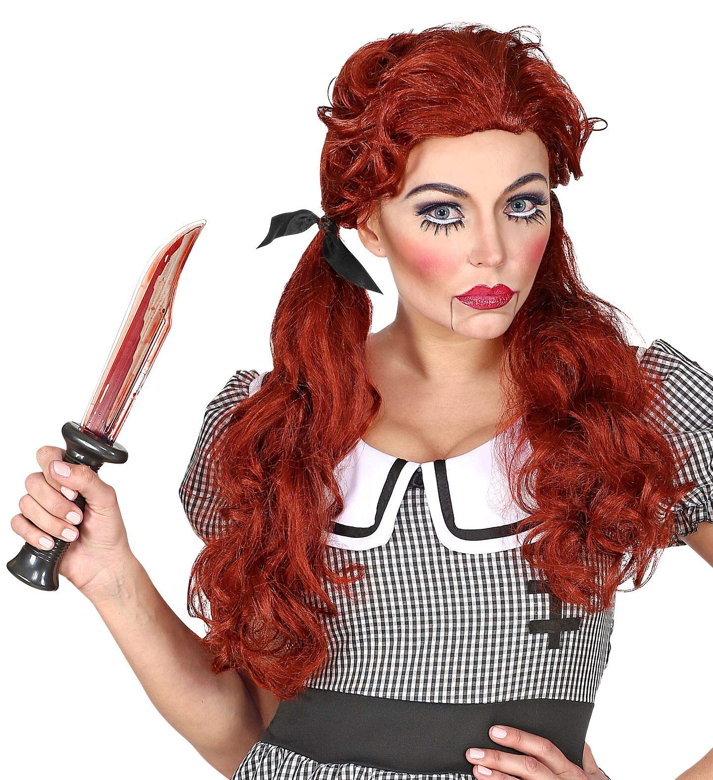 WIDMANN MILANO PARTY FASHION W Killer Doll Wig Red Killer Doll Synthetic Hair Theme Party Carnival