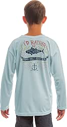 SAND.SALT.SURF.SUN. Colorful Rather Be Fishing Youth UPF 50+ UV Sun