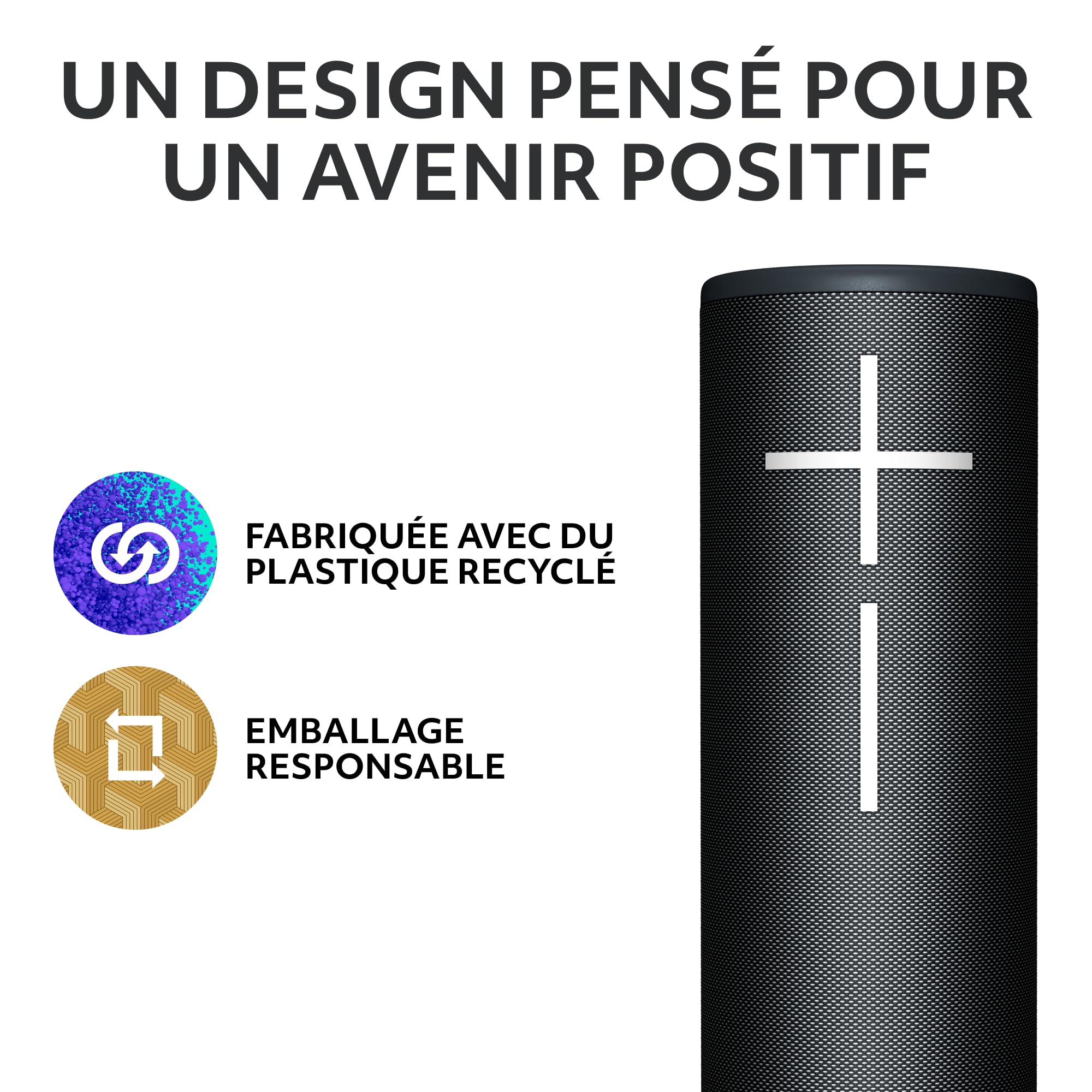 Ultimate Ears MEGABOOM 4, Enceinte Bluetooth Portable étanche avec Un Son Puissant à 360 degrés, Enceinte Flottante offrant Une autonomie de 20 Heures et Une portée de 45 m - Noir