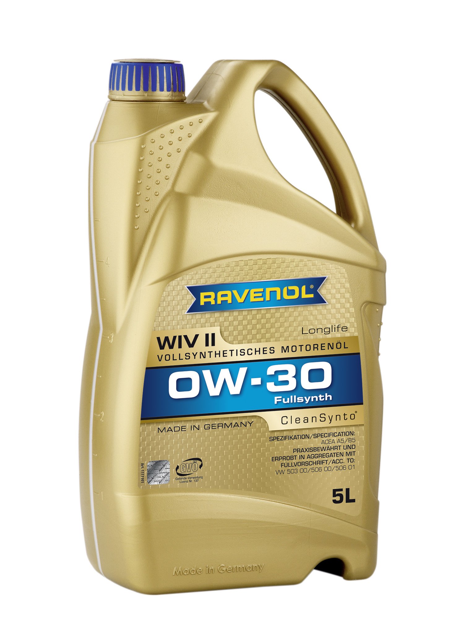  RAVENOL WIV II SAE 0W-30für Kraftfahrzeuge im Winter
| RAVENOL WIV II SAE 0W-30 zur Ölwechsel im Auto
| RAVENOL WIV II 