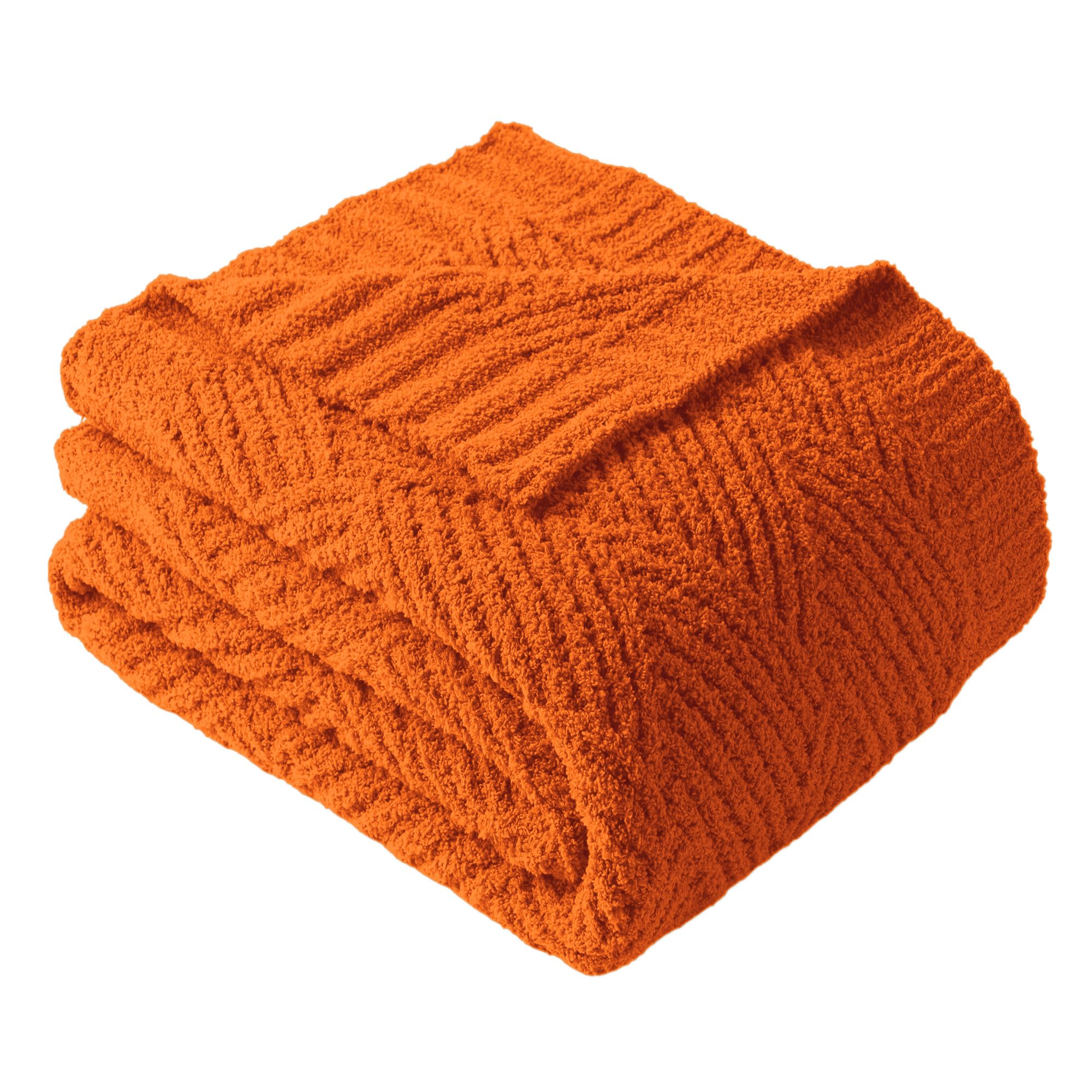 Battilo Burnt Orange Throw Blanket for Sofa Bed, Fleece Blankets 125x150cm โ image 1