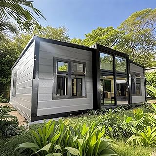 Tiny Homes for Sale Prefab, Modular Prefabricated House Modern Luxury Container Expandable Tiny Houses to Live in for Adults, Portable Mobile Villa with 2 Bedrooms 1 Fully Equipped Bathroom Kitchen