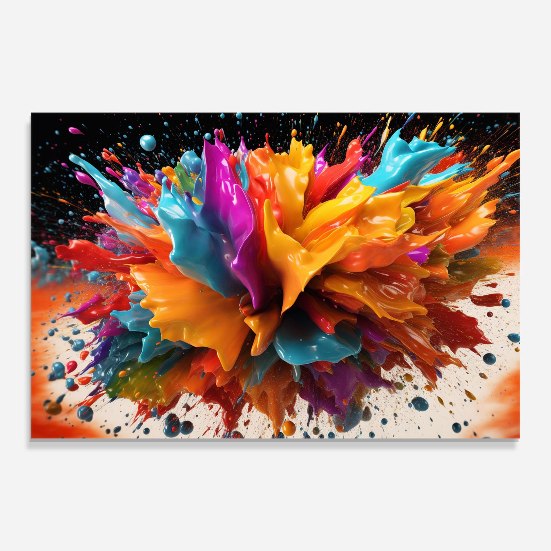 ARTHUB® Moderne impression sur verre 50x70 cm, 4mm verre trempé | Tableau en verre salon et chambre, Décoration murale moderne, Décoration intérieure, abstrait, Abstract Splash
