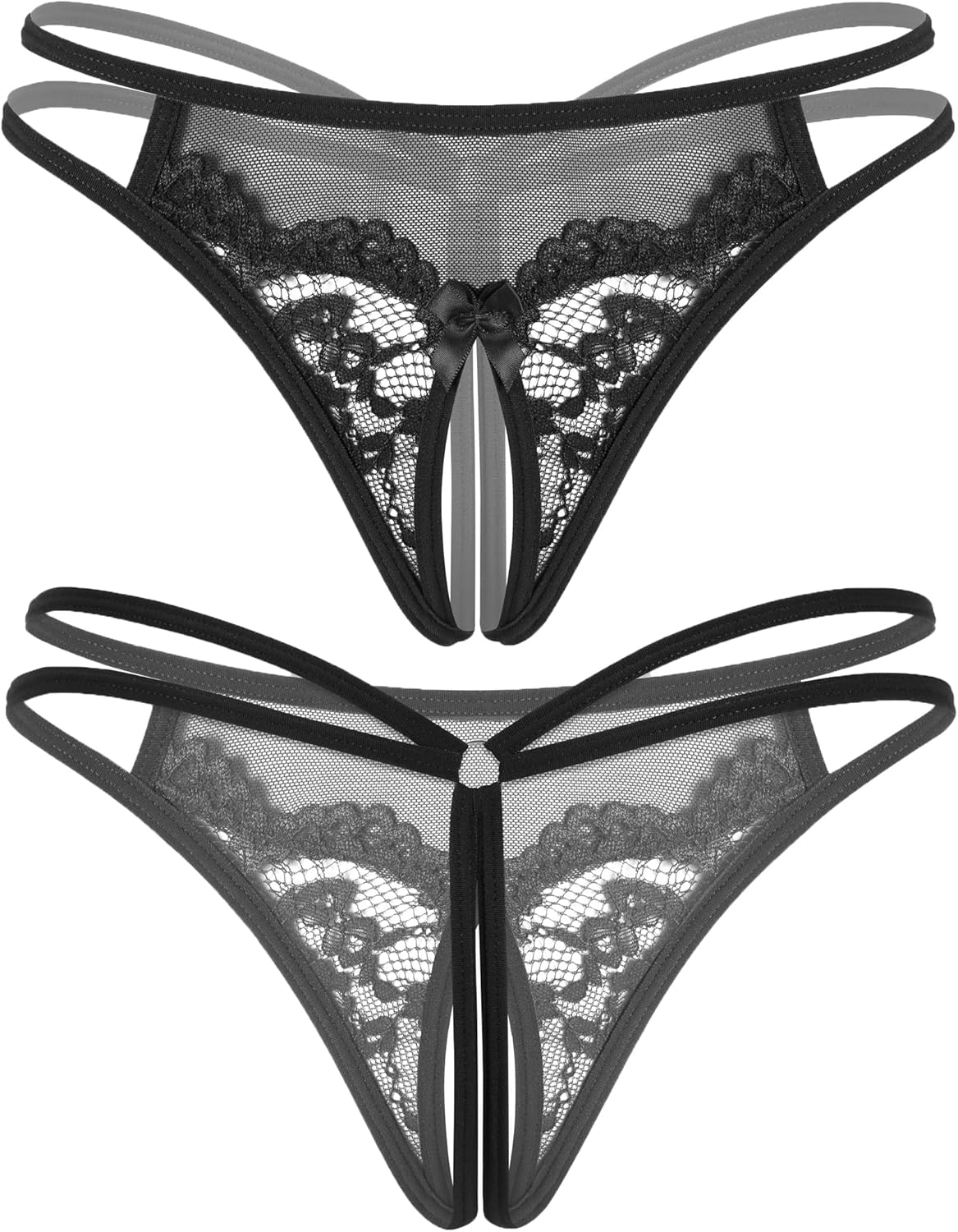 Avidlove Women Lace Panties Floral Lace Briefs Mesh Hollow Out G-String Thongs T-back Underwear 1-4 Pack - Image 5