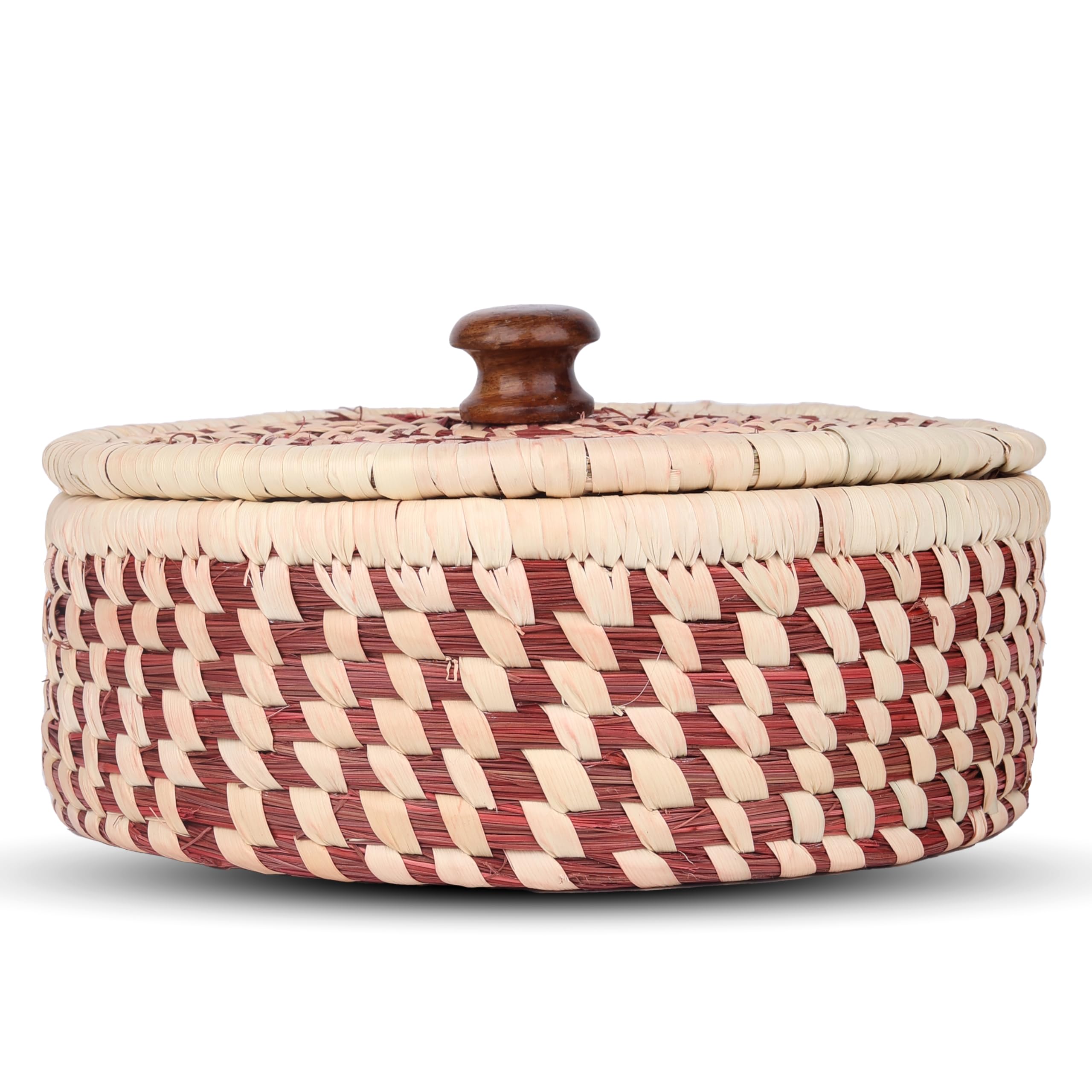 Bhumee Creations Handmade Sabai Grass Box For Roti/Chapati/Paratha/Dry Fruits | Kitchen Decor Cum Utility (Red) (B0CYQF5Y2C) Amazon Price History, Amazon Price Tracker