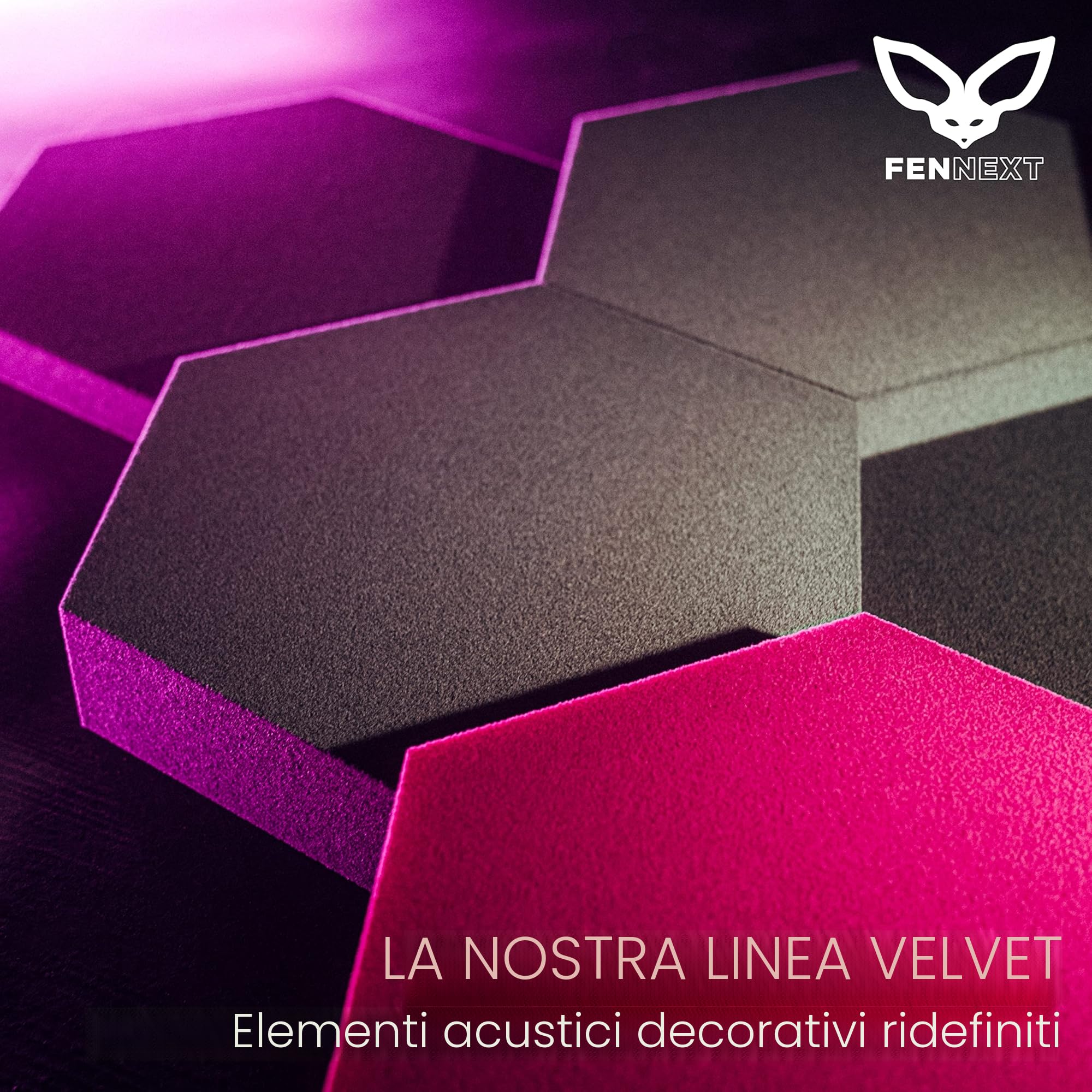 Velvet Pannelli Fonoassorbenti Design – Ottimizzazione del suono e anti-riverbero per gaming, YouTube Studio, ufficio, 8x Pannelli decorativi 3D per parete OCEAN SHADES