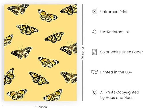 Miniatura 2 de HAUS AND HUES Decoración de pared con imágenes de mariposas, póster estético de pared de mariposa para habitación, póster de mariposa para