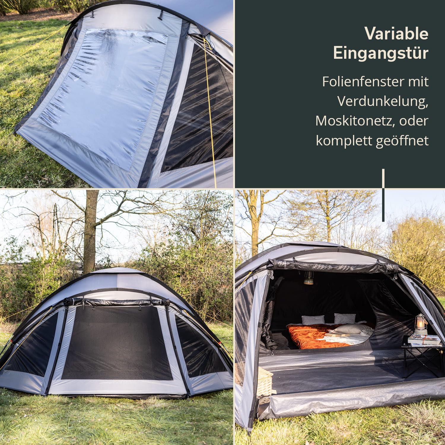 Skandika Dale 3-4 namiot kopułowy | namiot kempingowy dla 3 osób, technologia Sleeper, wodoszczelny 3000 mm, 2 wejścia, moskitiera, lekki namiot trekkingowy, namiot igloo, namiot festiwalowy