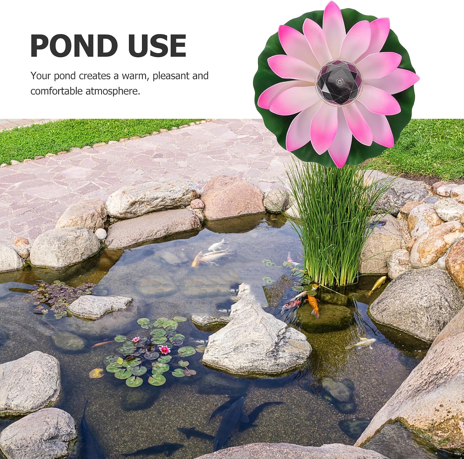 Uonlytech Lotus Outdoor Lights Solar Powered Pool Decoration Colorful Lights Fun Pool Accessories for Pond Decor
