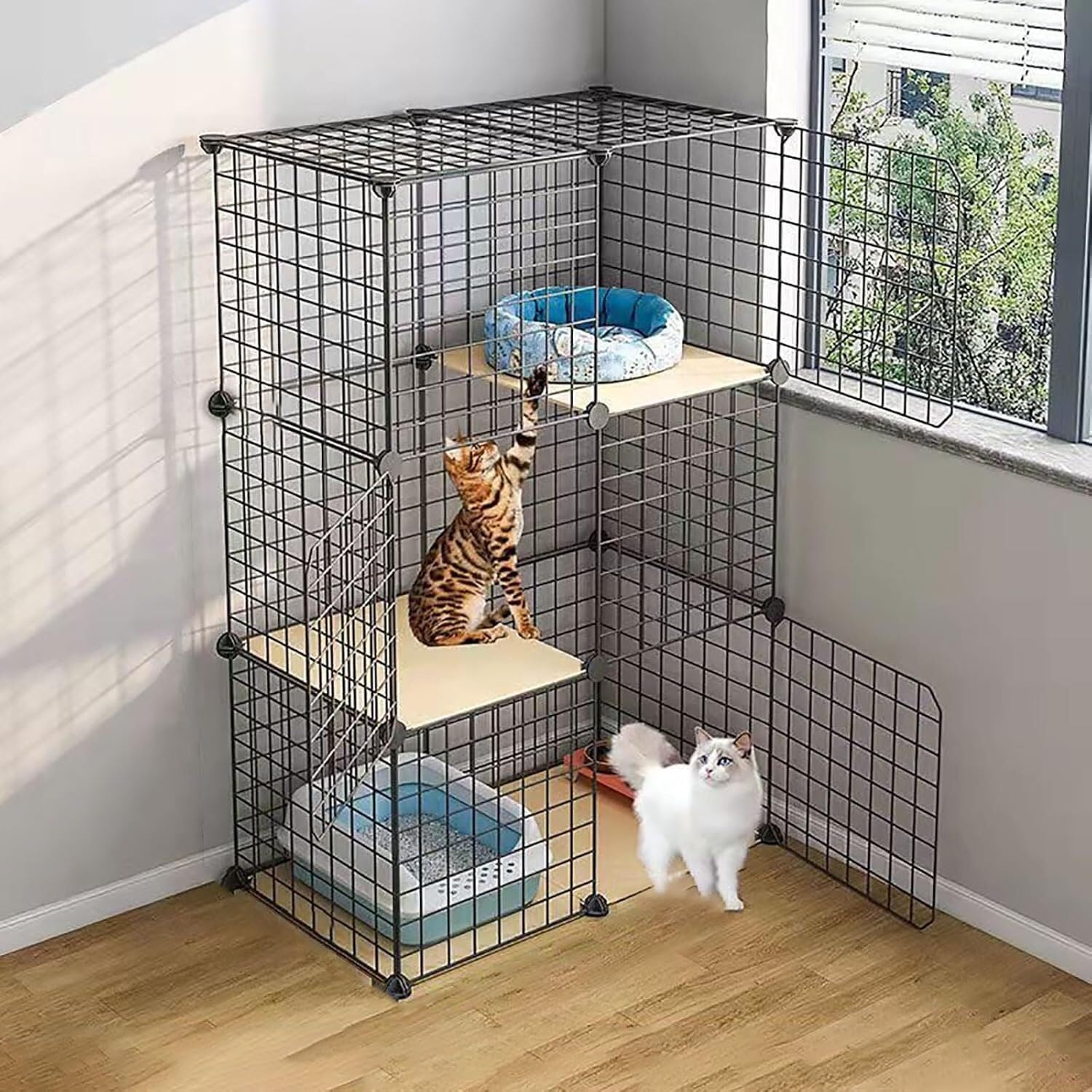 Gabbia for Animali – Smontabile, for Piccoli Animali Domestici e Cuccioli(75x39x109cm)
