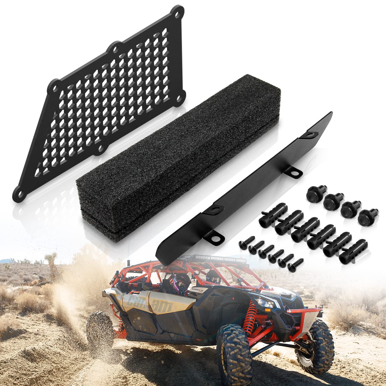 Maverick X3 Noise Reduction Kit, Can am maverick x3 accessories, X3 Air Clutch Intake Relocation kit Compatible with Can Am Maverick X3 Max Turbo R RR XRS XRC 2017~2022