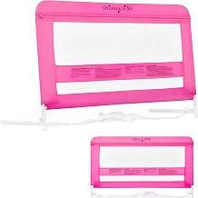 Dream On Me Lilibet Mesh Safety Bed Rail in Pink for Twin, Full and Queen Size Bed, Bed Rail for Toddler