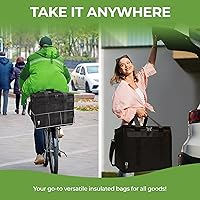 Vista 6 de TRUE NORTH Bolsa Térmica para Entrega de Alimentos con Divisor (23"x15"x14") - Bolsa Calentadora de Alimentos Uber Eats - Bolsas de Pizza