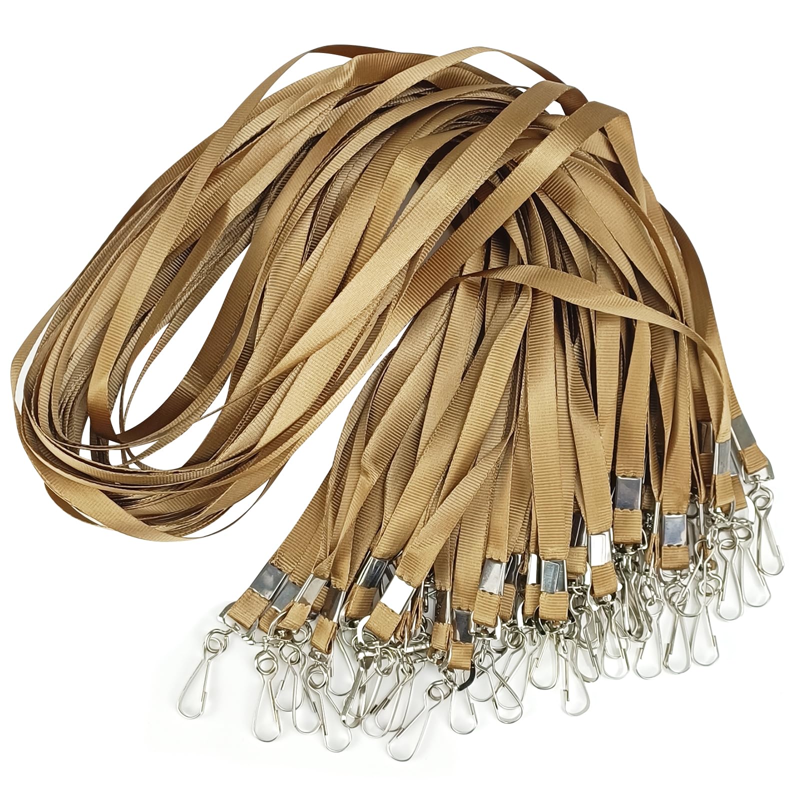Gold Lanyards Bulk 50 packs Lanyards for ID Badges,Lanyards with Swivel Hook Clips for Name Tag Lanyard ID Holder