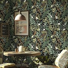 milaosk Adhesive Wallpaper Plants Flowers 44 cm x 300 cm Vintage Furniture Sticker PVC Waterproof Sticky Paper Vinyl Decorative for Kitchen Wall Bedroom Living Room