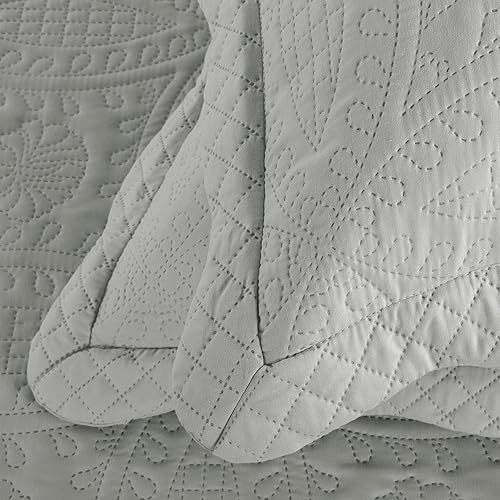 Miniatura 8 de HOMBYS Colchas de tamaño King de gran tamaño de 128 x 128 pulgadas, juego de edredón extra ancho y ligero, suave, duradero y transpirable para todas