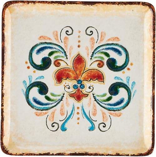 Miniatura 6 de UP ware - Platos de melamina para postre de 4 piezas, platos llanos, platos pequeños para servir, platos de fiesta, platos cuadrados para postre,