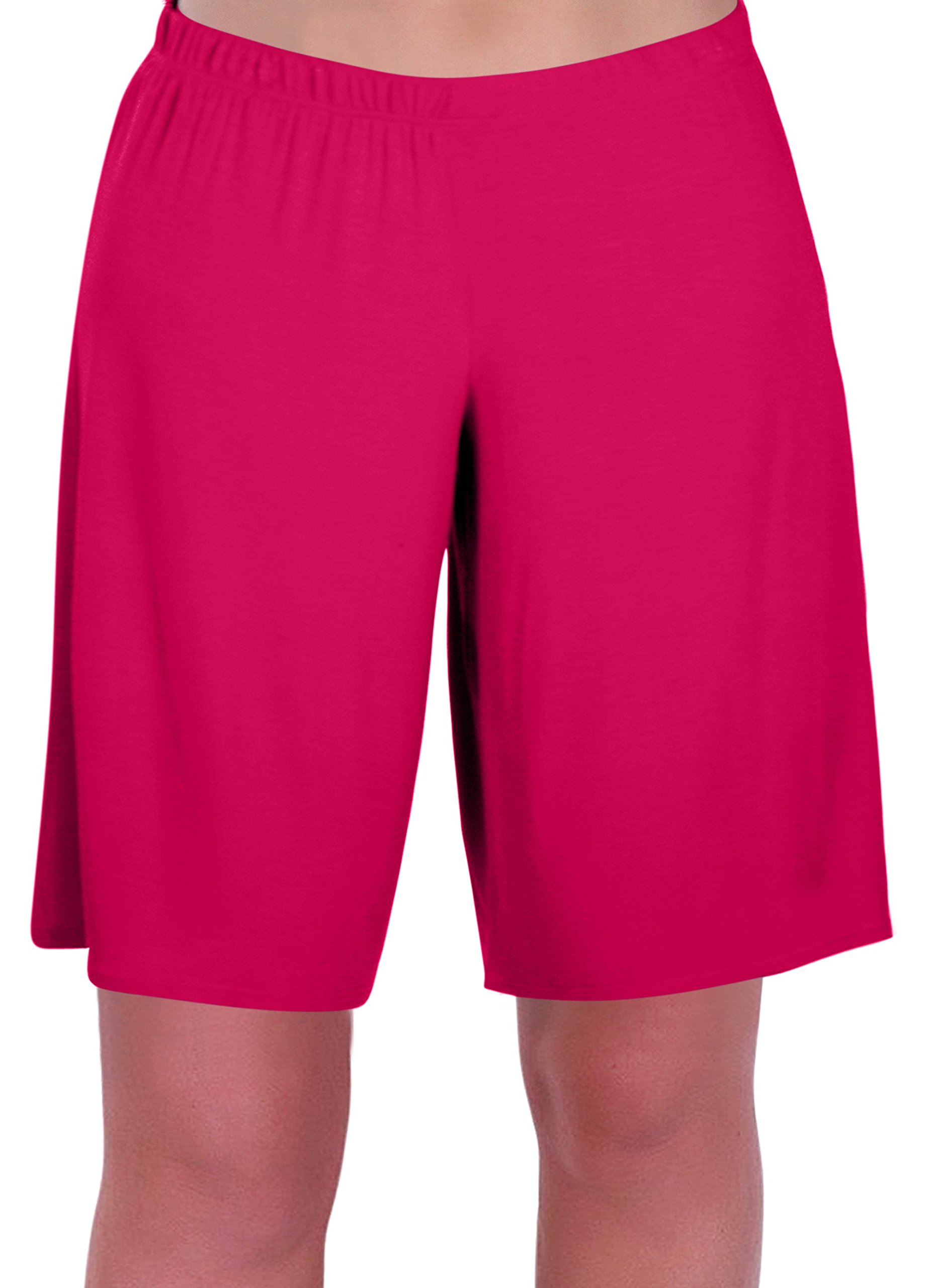 Eye Catch Women's Fushia Star Jersey Relaxed Comfort Elasticized Flexi Stretch Shorts Plus Sizes Size 20/22