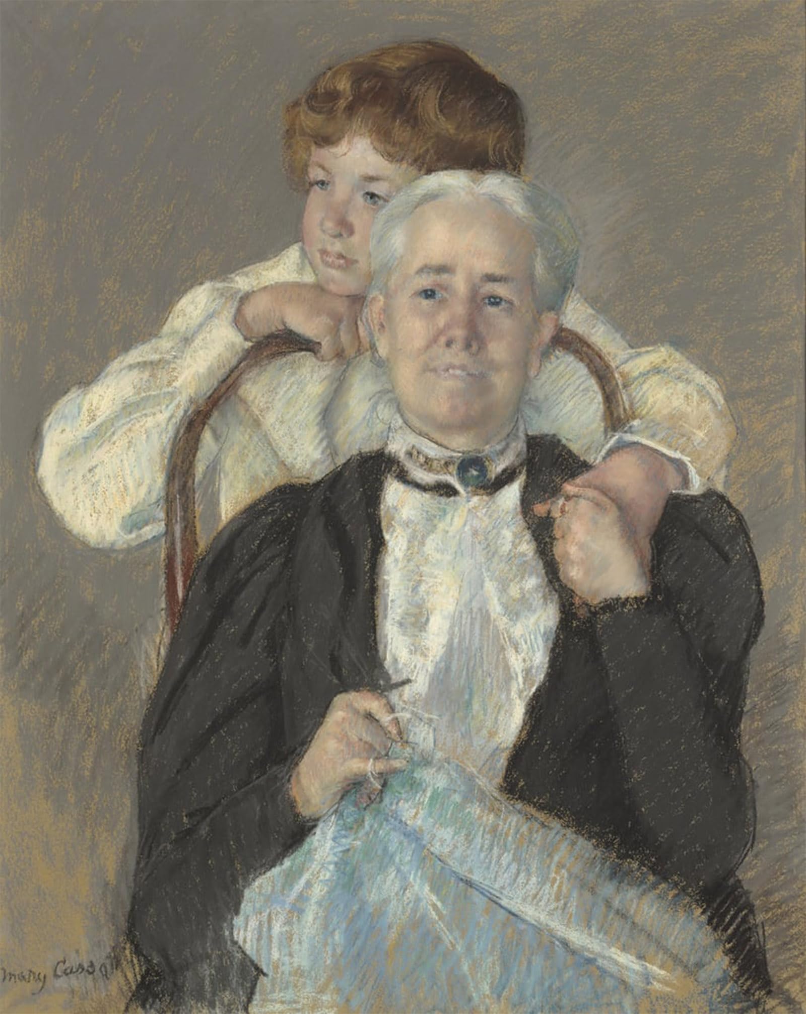 ARTXLXXBN Famous Painting Art Wall Decor Abstract Art Picture Portrait of Mrs Cyrus J Lawrence with Grandson R Lawrence by Mary Cassatt Animal Pictures for Home Decor 60x90cm