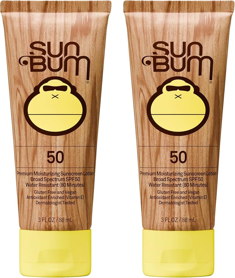 Sun Bum Original Spf 50 Sunscreen Lotion Vegan and Hawaii 104 Act Compliant (Octinoxate &amp; Oxybenzone Free) Broad Spectrum Moisturizing UVA/UVB With Vitamin E 3 Ounce 2 Pack