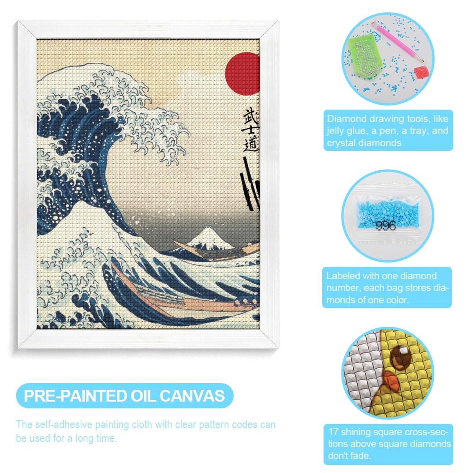 Amazon.co.jp: ダイヤモンドアート 浮世絵 神奈川沖浪裏 キット