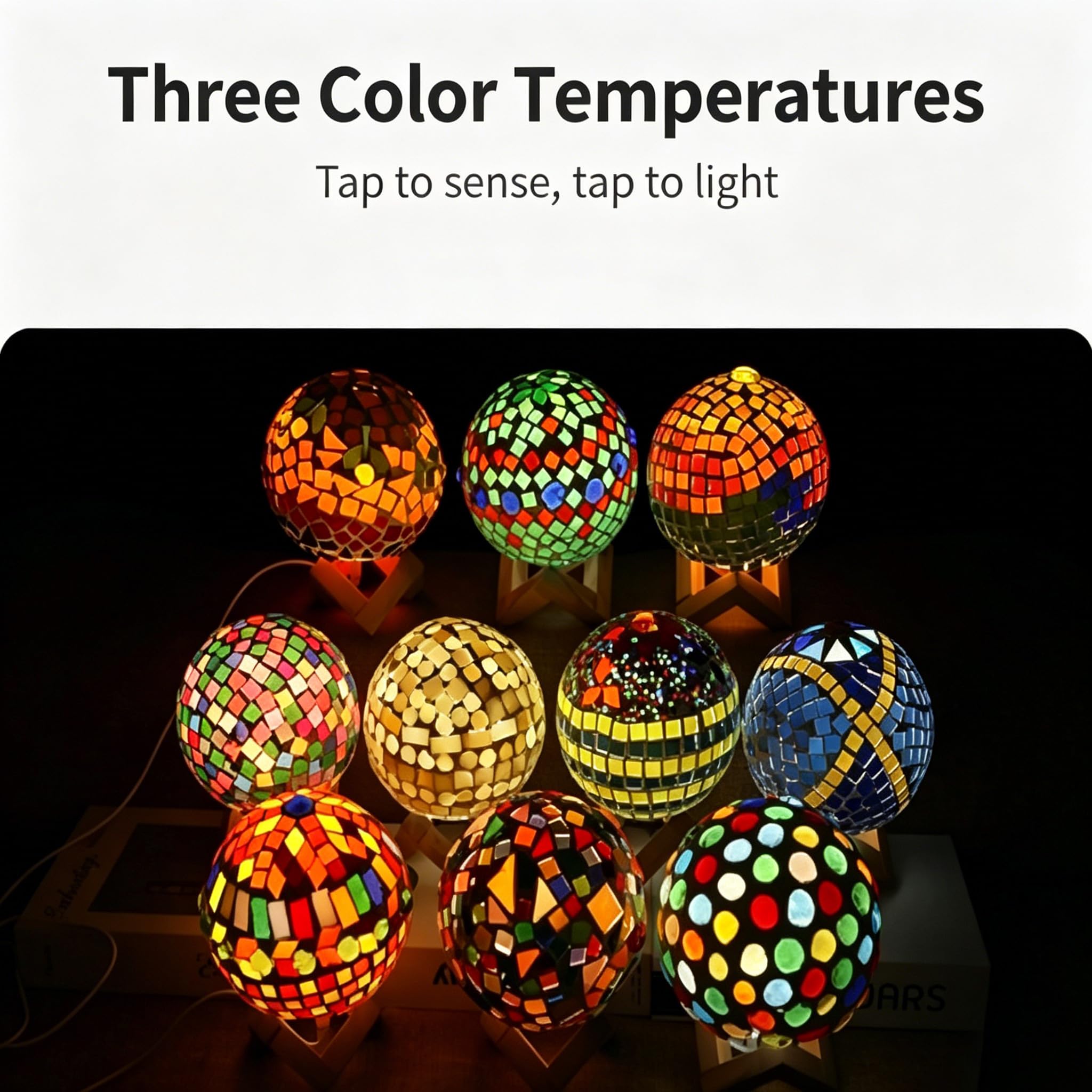 Zestaw DIY Mozaika Lampka nocna Turecka Bezprzewodowa lampa stołowa | Lampy nocne z zasilaniem USB do dekoracji domu, kuchni, łazienki, biura, stołu urodzinowego i jadalnego