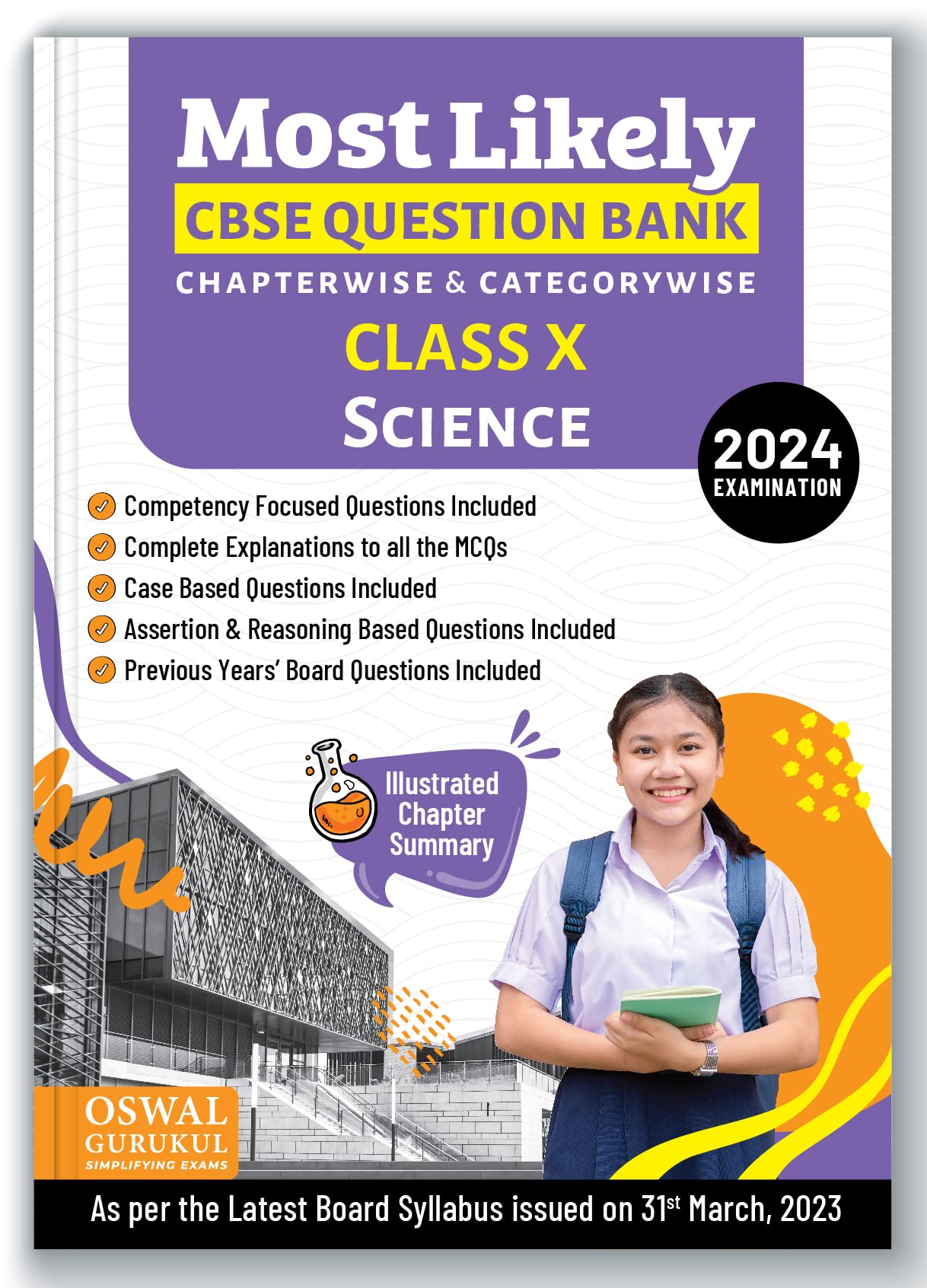Oswal - Gurukul Science Most Likely CBSE Question Bank for Class 10 Exam 2024 - Chapterwise & Categorywise, Competency Focused Qs, MCQs, Case, Assertion & Reasoning Based, Previous Years' Board Qs