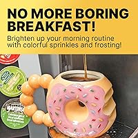 Vista 5 de Fairly Odd Novelties DONUT TOUCH MY COFFEE Taza Fairly Odd Novelties-12oz de Cerámica con Forma para Té Cacao, Talla Única, Marrón, FON-10288