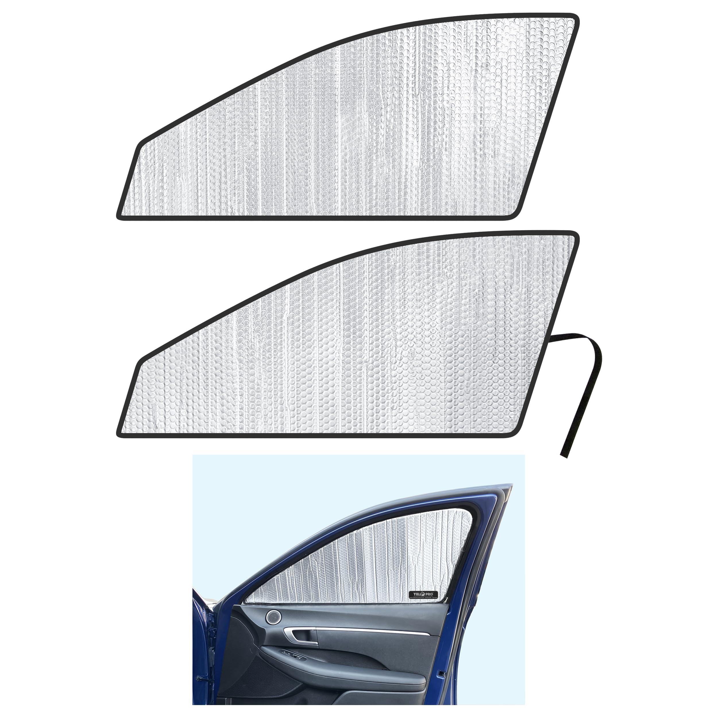 Side Window Front Seat Reflective Sunshade Custom Fit for 2020 2021 2022 2023 2024 2025 Hyundai Sonata Sedan, Hybrid, SE, SEL, SEL Plus, Limited, UV Sun Protection Accessories (Set of 2)
