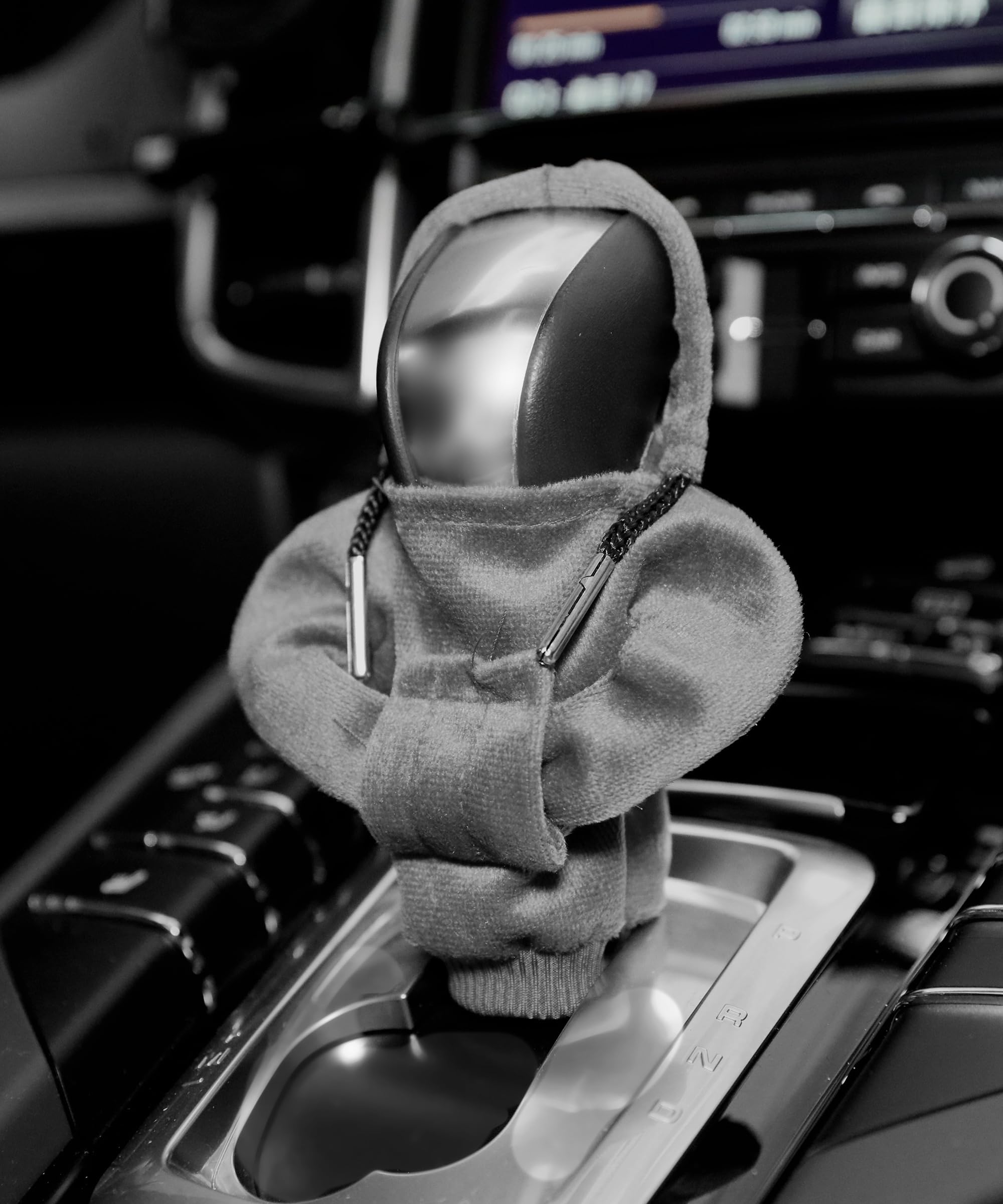 ESEWALAS Fashionable Sweater Design Car Gear Shift Cover,Gear Stick Cover,Universal Fit Shift Gear Cover,Shift Cover for Car,Soft Shift Knob Cover Interior Decor Accessories (Grey)
