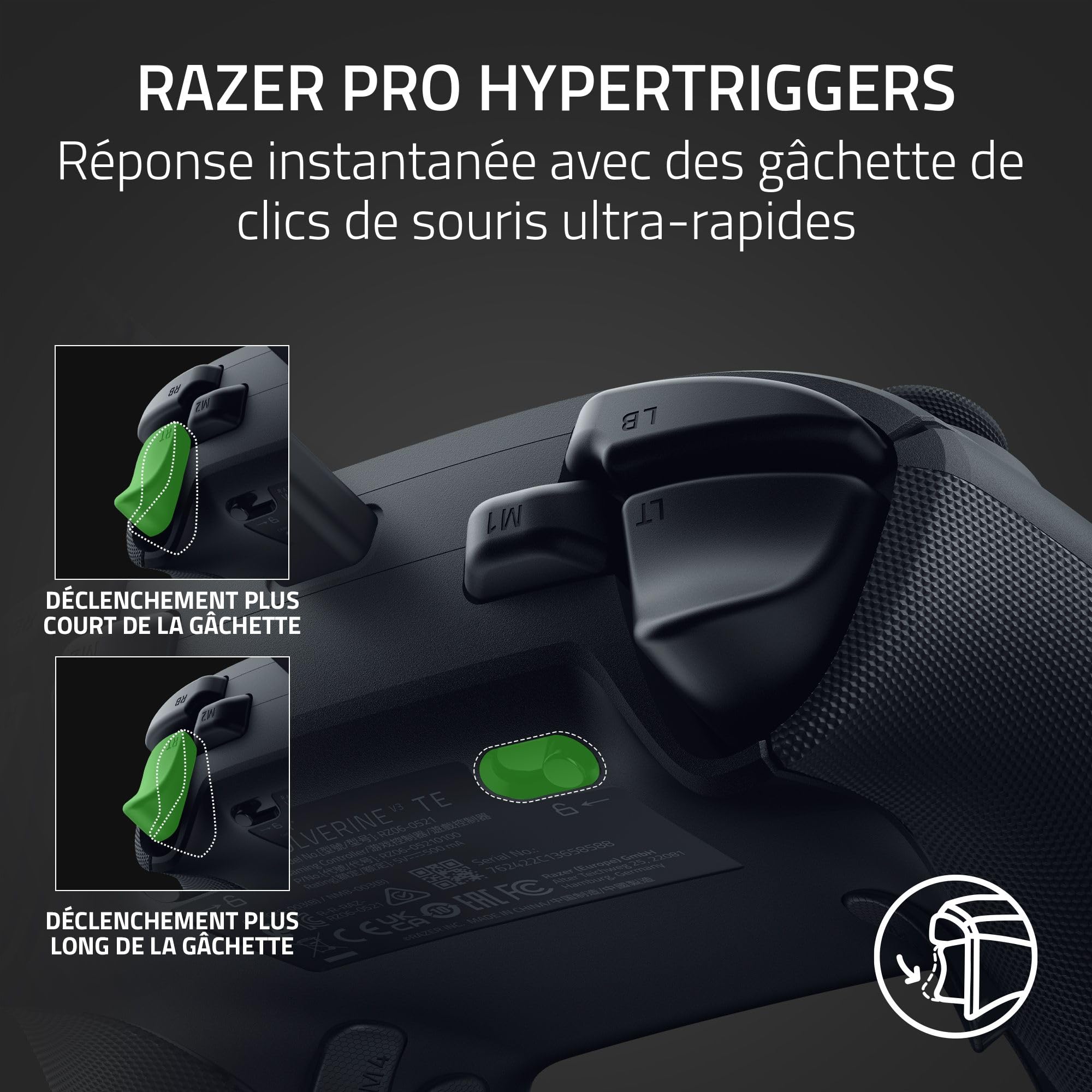 Razer Wolverine V3 Tournament Edition - Manette Esports filaire pour Xbox X|S & PC (boutons d'action tactiles Mecha, HyperTriggers Pro, D-Pad 8 directions, câble USB-C 3m) Noir