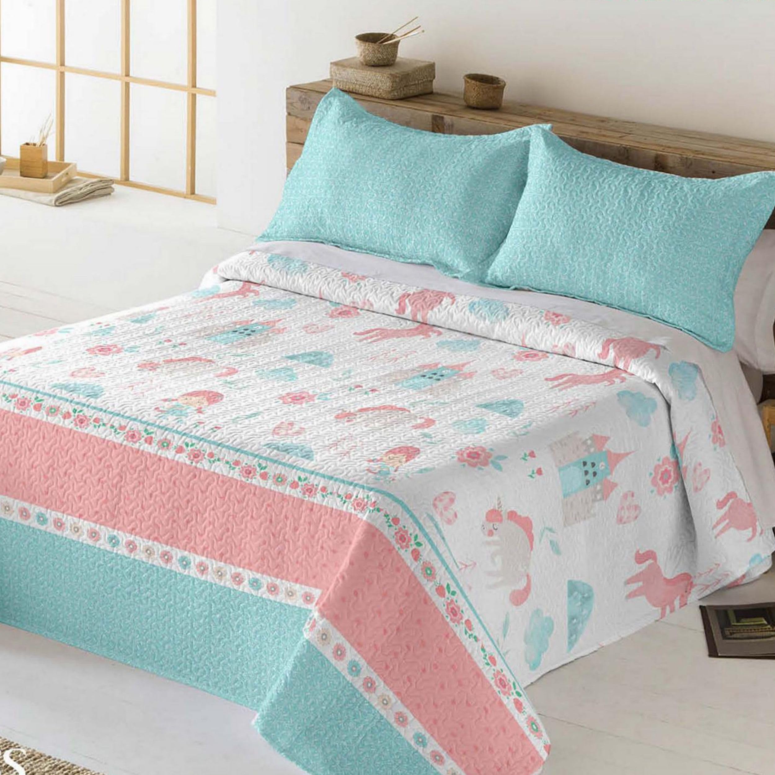 DALINA Textil - Colcha bouti Infantil para Verano y Entretiempo, 100% Poliester, Colcha Cubre Cama Fina, suava, 180x265 Estampado