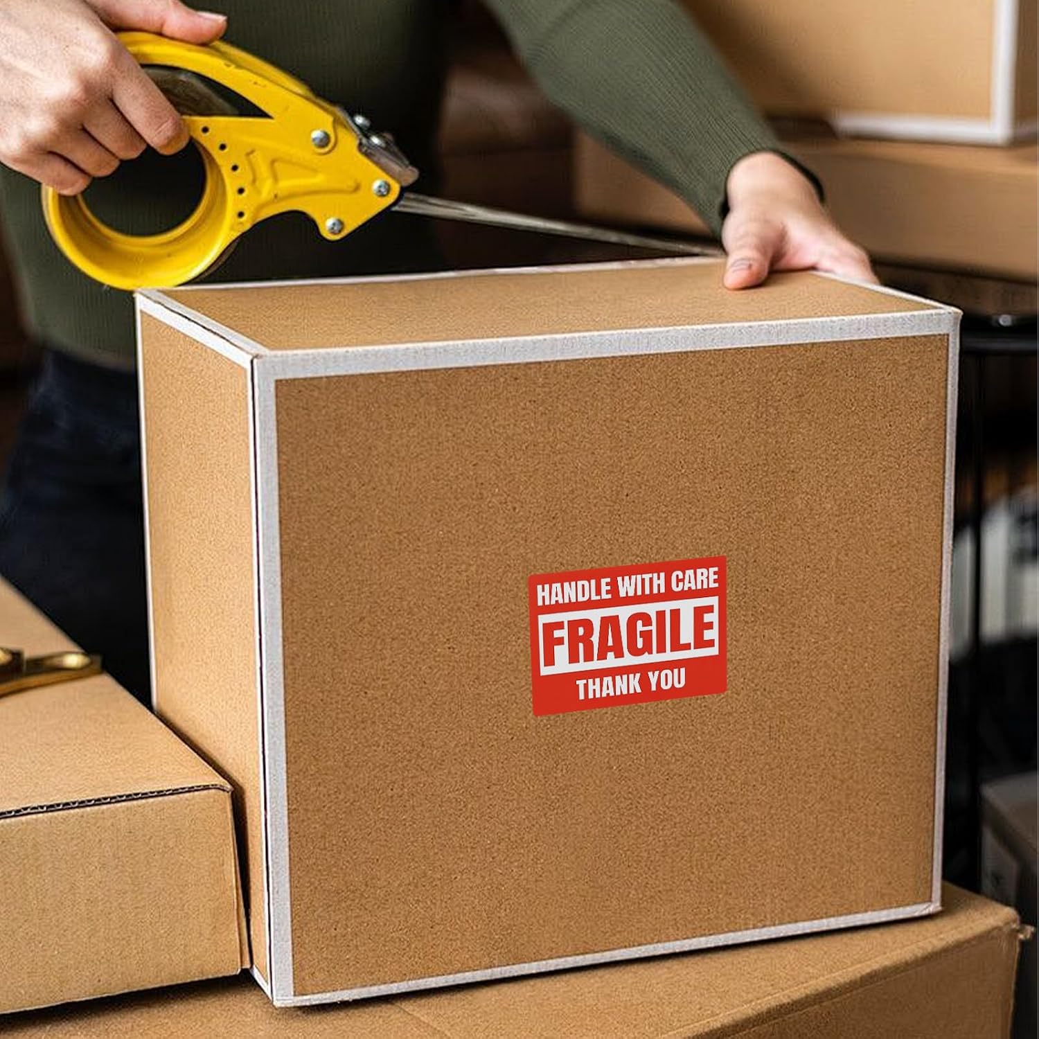 6000 Fragile Stickers for Shipping, 2x3 Inch Fragile Stickers for Moving, Handle with Care Labels, Easy Peel Labels for Boxes, Packing, Shipping Supplies