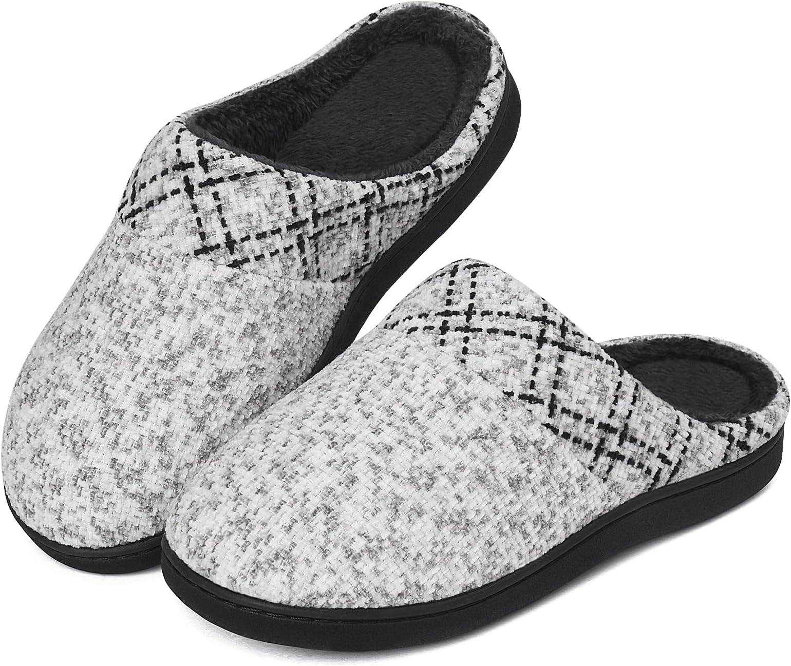 Women's and Men's Fuzzy Fluffy House Slippers - Homitem Cozy Memory Foam Slippers Plush Home Slippers House Shoes Indoor Outdoor Slide Slipper