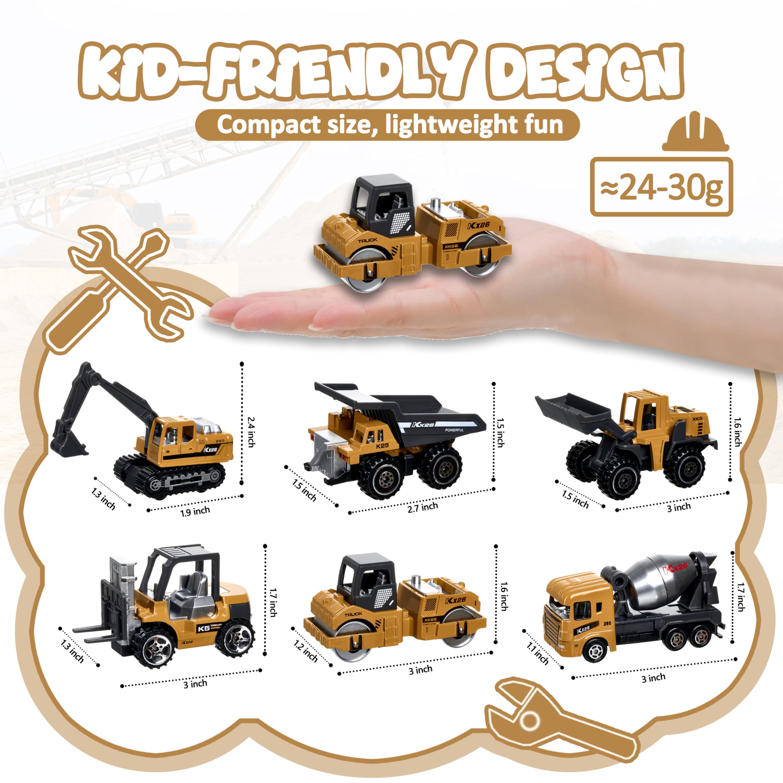 Amazon.com: Construction Trucks Vehicles, 6Pcs Die-cast