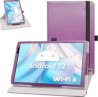 for TECLAST P25T Rotating Case,360 Degree Rotary Stand with Cute Pattern Cover for TECLAST 10 inch 2023 P25T Android 12 Tablet,Purple