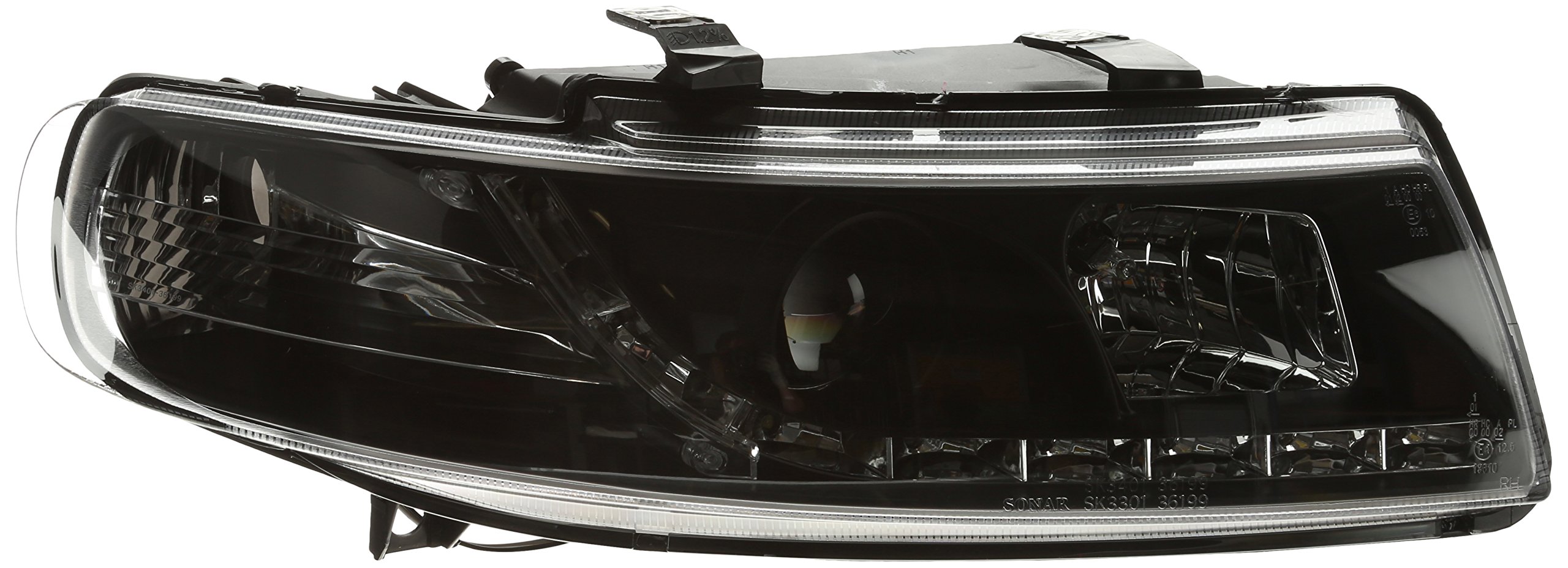 FK Automotive FKFSSE010011 - Faros Delanteros Luz Diurna, Color Negro