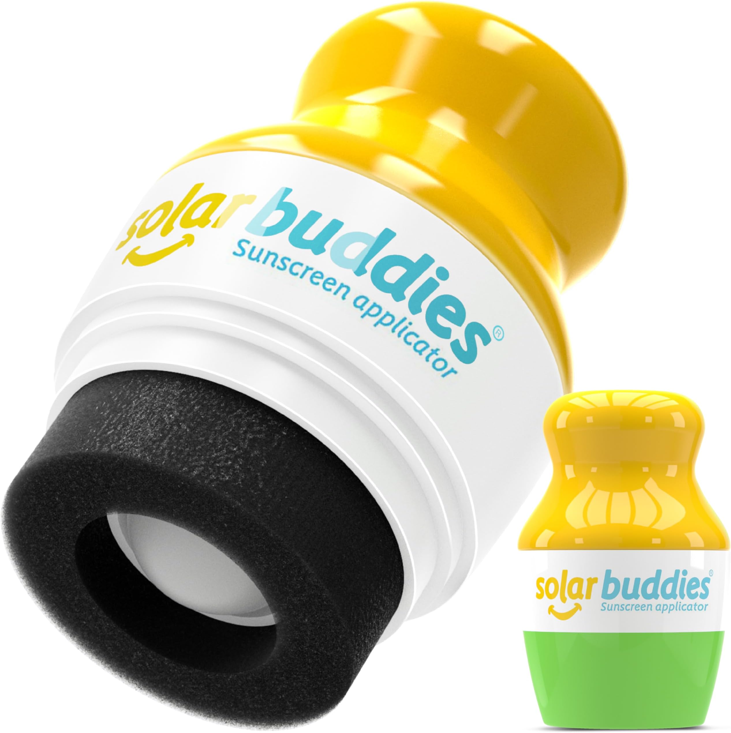 Solar Buddies Sunscreen Applicator - Single Green - Refillable Roll on Sponge Sunscreen, Suncream & Lotion Applicator For Kids, Adults & Families - Holds 3.4fl oz, Perfect Size for Travel
