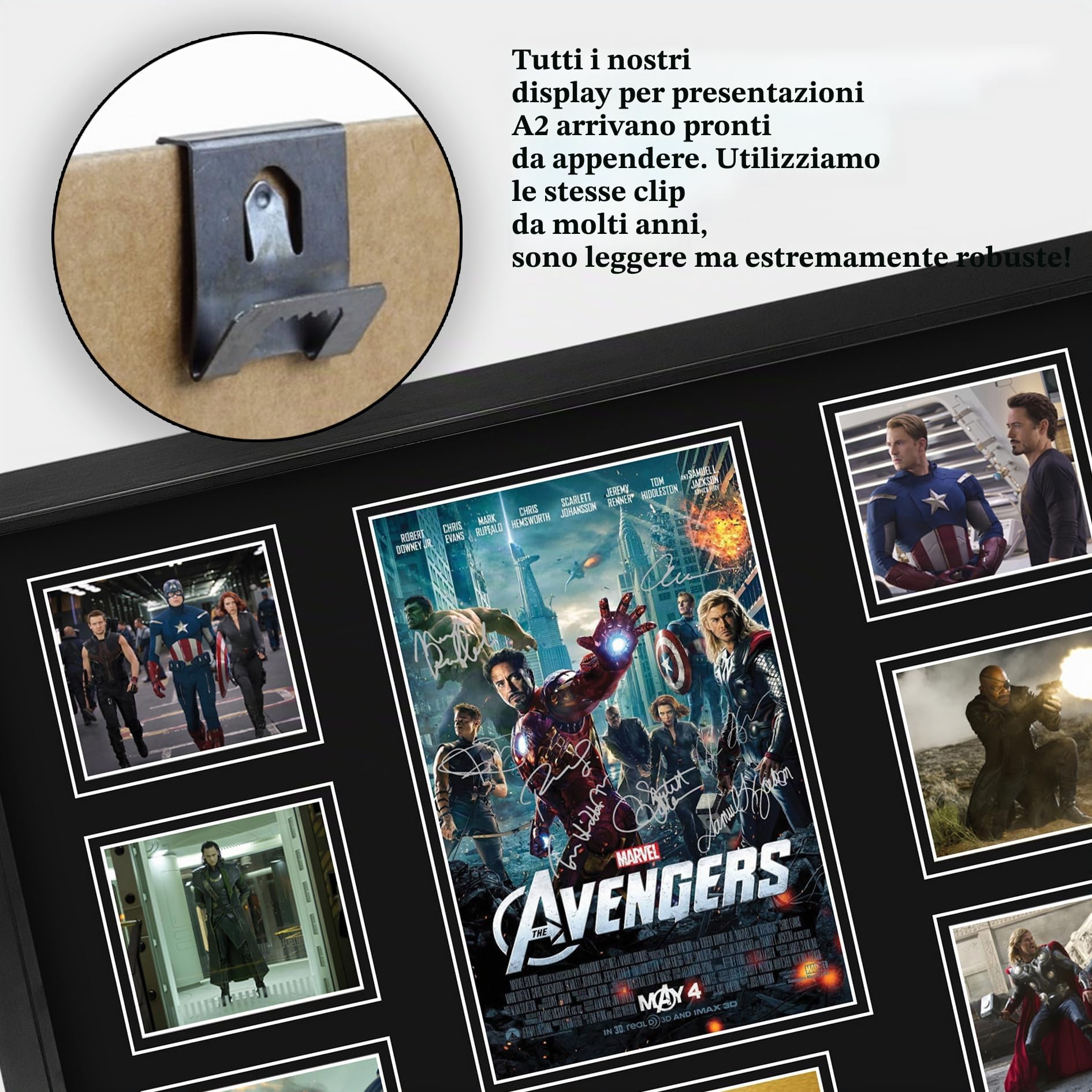 HWC Trading Avengers 1 Regali Stampati Autografo Firmato Immagine Per Gli Appassionati Di Memorabilia Di Film - A2 Incorniciato (ID-006414)