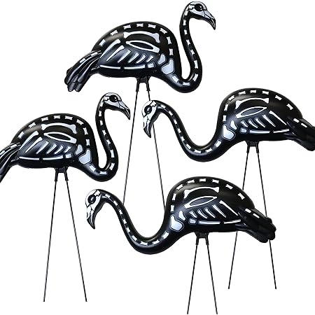 Amazon.com: GiftExpress 4 PCS Halloween Black Flamingo Skeleton, Zombie
